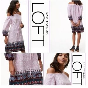 NWT Ann Taylor LOFT Vine Paisley Off The Shoulder Halter Dress